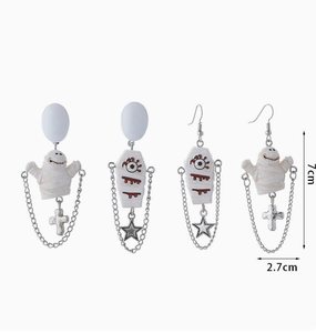 Nuovi Orecchini Asimmetrici Stile Punk Oscuro Personalizzati a Forma di <span class=keywords><strong>Mummia</strong></span> per Halloween, Orecchini Y2k per Ragazze Audaci - Product Image 5