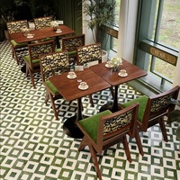 Vente en gros OEM ODM de mobilier de restauration en bois, configuration de sièges, café, banquet, restaurant commercial, meubles de salle à manger, ensemble de tables et de chaises