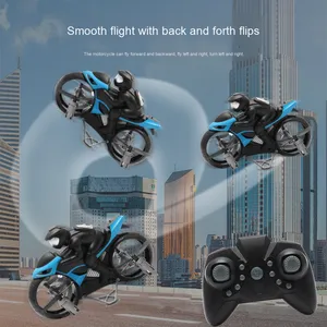 AiJH Jouet Moto Volante Télécommandée 2-en-1 : Quadricoptère Amphibie Terre et Air - Product Image 2