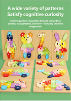 Rompecabezas de Madera Personalizado Montessori para Niños, Juego de Mesa 3D de Dibujos Animados, Juguetes Educativos de Asociación para Niños y Niñas de 5 a 7 Años