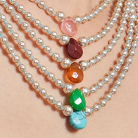 Collier de style bohème avec perles de coquillage, agate et turquoise, pendentif en pierre naturelle, bijoux, cadeau de fête