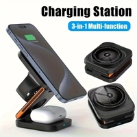 Chargeur sans fil rapide, station de charge magnétique pliable 3 en 1 pour iPhone, chargeur portable 5W pour iWatch, pour écouteurs 3/2/Pro