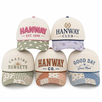 Casquette de sport personnalisée avec logo brodé 3D plat, casquette de baseball vierge à 5 panneaux en sergé de coton, style Dad Hat avec visière imprimée patchwork, vente en gros