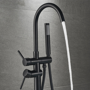 Robinet <span class=keywords><strong>de</strong></span> baignoire sur pied Beelee BL19005B en laiton <span class=keywords><strong>noir</strong></span> <span class=keywords><strong>mat</strong></span>, <span class=keywords><strong>mitigeur</strong></span> <span class=keywords><strong>de</strong></span> baignoire à montage au sol - Product Image 6