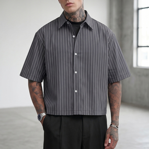 Camicie da Ufficio per <span class=keywords><strong>Uomo</strong></span> Taglie Forti a Manica Corta, Produttore di <span class=keywords><strong>Abbigliamento</strong></span> Personalizzato di Guangzhou, Stampa Digitale, <span class=keywords><strong>Abbigliamento</strong></span> Estivo Maschile - Product Image 2