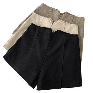 Shorts en toile tissée décontractés taille haute respirants teints unis coupe trapèze - Product Image 1