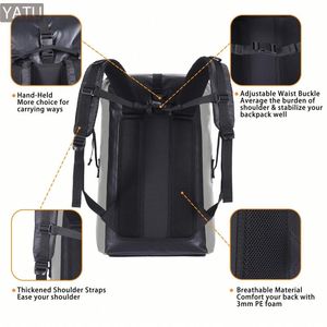 Tas Ransel Tahan Air Roll-Top PVC 500D, Tas Kering Terisolasi, Pendingin Lunak Besar, Tas Bahu Olahraga Luar Ruangan untuk Memancing, Grosir, Unisex - Product Image 6
