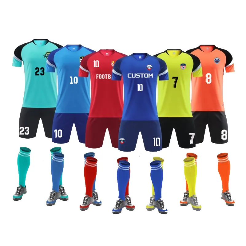 Высококачественная легкая сублимированная Американская Спортивная одежда, Футбольная майка, светло-голубая футбольная одежда, комплект для детей, мужская одежда