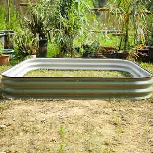 Buiten 8 ''Hoog 5'x2 'Verhoogde Tuin Rechthoekig Bed Verhoogd Moestuinbed Metalen Buitenplantbed