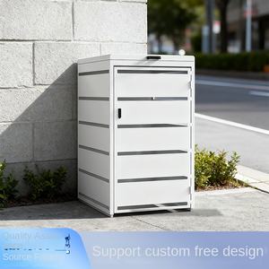 אשפה חיצוני פלדה יכול אחסון פח אשפה גינה כיסוי פח חיצוני גלגלים מסכל גלגלים עם 2 <span class=keywords><strong>bin</strong></span> - Product Image 4