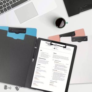 Porte-documents A4 à double clip, 360 °   Organisateur de documents pliable et rotatif, porte-documents pour le bureau et les fournitures scolaires - Product Image 1