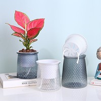 Pot Bunga Hidroponik Plastik Kantor Kreatif Mewah Fengxing Modern Baru Penyerap Air Otomatis Pot Bunga Tanpa Perawatan Grosir