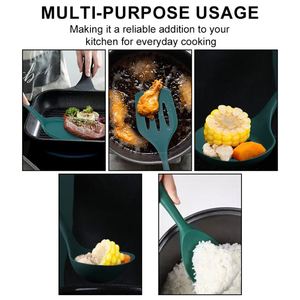 Wholesale 5-Piece Kitchen Utensil Set Eco-Friendly Dishwasher <b>Safe</b> Silicone Soup Spoon Spatula Cooking <b>Tools</b> Nonstick - Product Image 4