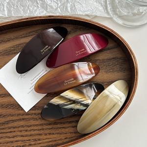 Pince à cheveux ovale en acétate style français 10 cm pour femme, idéale pour les fêtes et le quotidien - Product Image 1