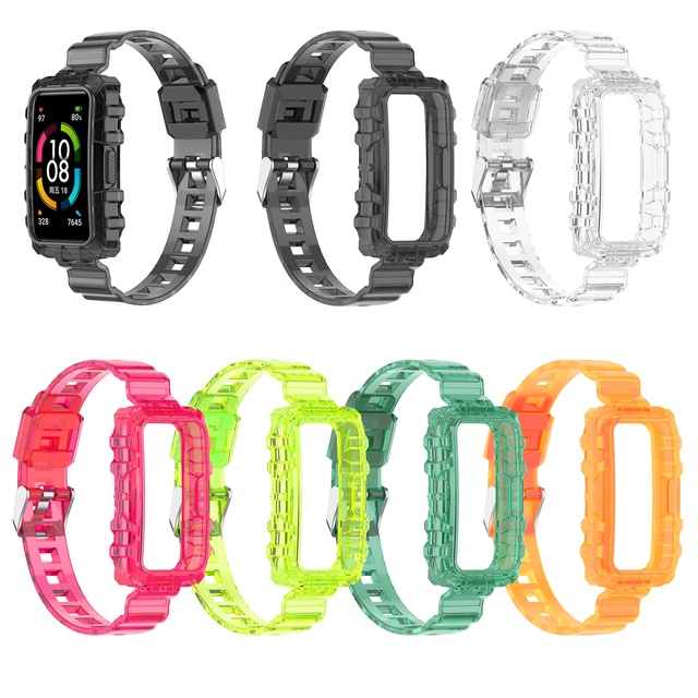 Transparent Strap and case All in One Suitable for huawei Band 10/9/8/7/6/6pro