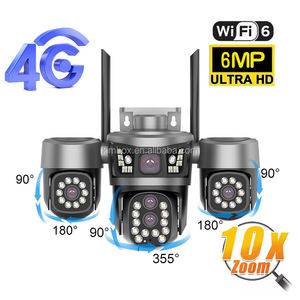 Caméra de <span class=keywords><strong>surveillance</strong></span> solaire V380 5 objectifs 4 vidéos 3 PTZ avec zoom 10X, <span class=keywords><strong>sans</strong></span> <span class=keywords><strong>fil</strong></span>, 4G WiFi, pour extérieur - Product Image 2