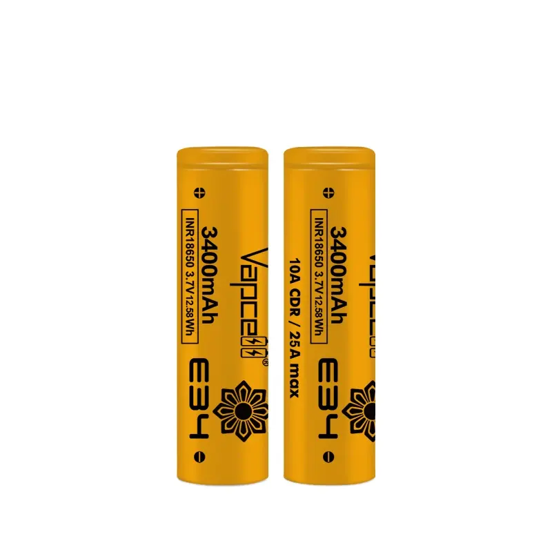 3400 V 3.7 충전식 리튬 이온 셀 골드 손전등 새로운 에너지 Vapcell f32 INR18650 18650 mAh 10A/25A 리튬 배터리