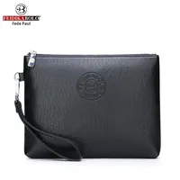 2025 Heren Casual Pu Zacht Lederen Clutch Tas Grote Capaciteit Mobiele Telefoon En Portemonnee Rits Sluiting Lange Polyester Voering