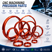 CNC Machining Custom Precision Aluminum Anodized Thin-Wall Retaining Ring Lock Ring for Machinery / Optical / Camera