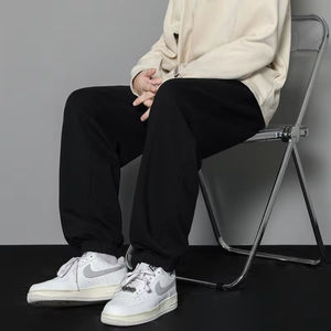 Pantalones de chándal de moda, pantalones unisex de pierna ancha de algodón holgados personalizados de gran tamaño, pantalones de calle de gimnasio relajados informales de peso pesado - Product Image 2