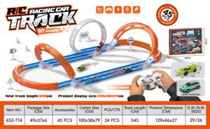 Set de Juguetes de Pista Eléctrica para Armar, Pista de Carreras Flexible con Obstáculos, 2 Canales, para Niños y Niñas, Interior y Exterior - Product Image 2