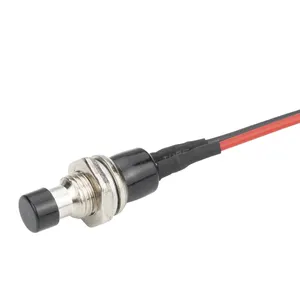Daiertek SPST 7MM Mini 2 Pin Push Button Switch Momentary OFF-(ON) Red Push Button Switch For Effector With Lead and Wire