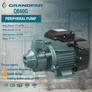 Pompe à eau périphérique GRANDFAR 0.5Hp 0.37kw améliorée pour eau claire, moteur électrique, usage domestique et jardin, modèle <span class=keywords><strong>QB</strong></span> 60G - Product Image 1