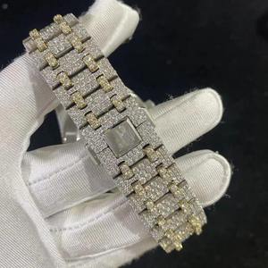 Exquisite Radiant Moissanite Stainless Steel <b>Watch</b> With Iced Out Styling And Classic Quartz Precision Designed For <b>Men</b> And Women - Product Image 5