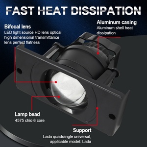 ไฟตัดหมอก LED สามสีความสว่างสูงพิเศษขนาด 3 นิ้ว, ไฟหน้า LED รุ่น Lada Universal, เลนส์ไฟตัดหมอกแบบโปรเจคเตอร์ - Product Image 4