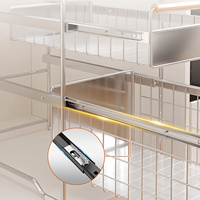 Étagère de rangement coulissante en acier inoxydable pour épices, style tiroir, pour armoire de cuisine, comptoir, évier, accessoires d'organisation