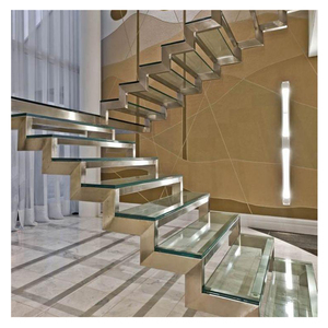 Kit <span class=keywords><strong>d</strong></span>'<span class=keywords><strong>escalier</strong></span> DIY <span class=keywords><strong>en</strong></span> acier carbone avec marches <span class=keywords><strong>en</strong></span> verre trempé stratifié de qualité supérieure, fabrication Foshan, <span class=keywords><strong>escalier</strong></span> à poutre simple avec garde-corps <span class=keywords><strong>en</strong></span> verre - Product Image 1
