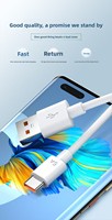Câble de données pour téléphone portable en PVC de 2 m, type C/micro-USB, avec charge rapide 3A et conducteur en cuivre composite pour Android