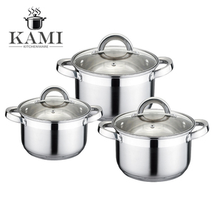 KM-S01 Stainless steel pot <b>cookware</b> with glass lid cooking pot Stainless Steel Houseware Products Modern Kitchen Designs - Product Image 2