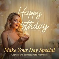 Enseigne lumineuse LED néon personnalisable Zhilin Happy Birthday en acrylique pour décoration murale de fête d'anniversaire, certification IP65 CE Rohs