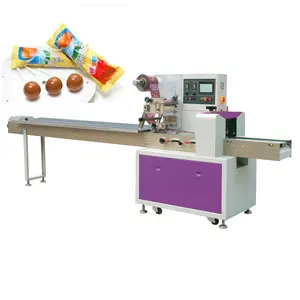 Factory price automatic horizontal flow Lollipop single candy packing plastic roll packing machine