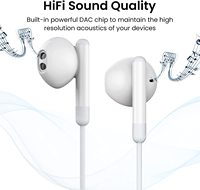 Écouteurs USB type-c hi-fi stéréo intra-auriculaires filaires pour Samsung Galaxy S21 Ultra S20 FE Note 10 Google Pixel 6 5
