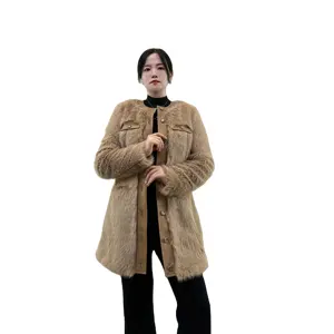 OEM Long Mongolian Coating Fabric Faux Fur Coat Fake Long Fur Coats Women For Girls Ladies Women