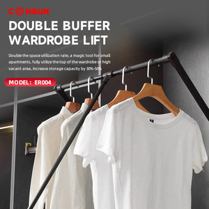Consun nâng móc treo treo đường sắt phòng ngủ phần cứng tủ quần áo quần áo nâng kéo xuống mềm đóng quần áo đường sắt quần áo giá - Product Image 2