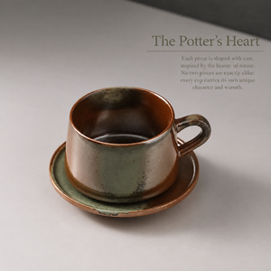 Wabi-Sabi Porcelain Coarse Pottery Mug Set Japanese Style Coffee <b>Cup</b> <b>Saucer</b> Creative Couple Tea <b>Cup</b> Japandi Design 250ml Durable - Product Image 3