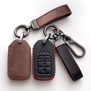Porte-clés en cuir très vendu, étui de protection pour clé de voiture en cuir pour Honda Accord Civic City Urv Fit, accessoires automobiles - Product Image 4