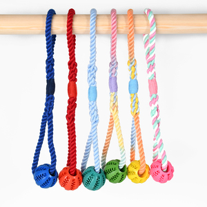 Jouets à mâcher personnalisés pour chiens stockés en gros Designer personnalisé fabrique à la main pas cher tressé coton corde mangeoire balle pour animaux de compagnie - Product Image 6