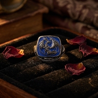 Anneau de tête de dragon vintage européen et américain, accessoire de jeu Dark Souls 3, en alliage, marque ZRM, pour anniversaire de mariage