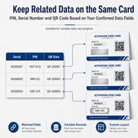 Carte-cadeau avec code d'activation personnalisé, numéro PIN et numéro de série cachés pour l'adhésion et la rédemption