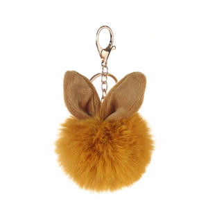 Llavero con Colgante de Orejas de Conejo de Peluche, Imitación de Pelo de Conejo <span class=keywords><strong>Rex</strong></span>, Accesorio de Moda para Coche y Equipaje, Poliéster - Product Image 5