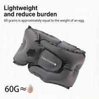 Almohada de Viaje en Forma de U de Poliéster de Inflado Rápido, Desmontable y Lavable, Plegable, para Avión, Auto, Oficina y Hotel