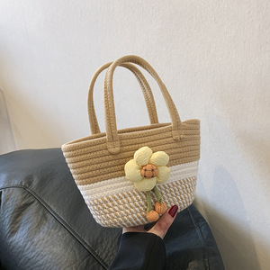 Цветочный Кантри стиль лето новый Этнический стиль Маленькая свежая портативная корзина в западном стиле портативная корзина - Product Image 4