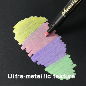 Usine personnalisé Graffiti <span class=keywords><strong>peinture</strong></span> vin verre plaque 12 couleurs nouveau pinceau permanent <span class=keywords><strong>peinture</strong></span> métallique marqueurs stylos - Product Image 3