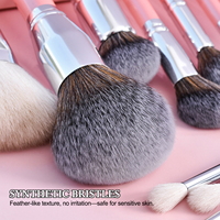 Pinceaux de maquillage vegan en bois avec logo personnalisé rose Mophira MT11-2, 24 pièces, pour fond de teint, visage, yeux, nez, blush, contour et estompage