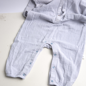 Vêtements une pièce pour bébé, vêtements de printemps et d'automne en gaze de coton pur à manches longues, broderie de dessins animés - Product Image 5