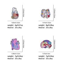 Groothandel Metal Cartoon Pins Schattige Menselijke Hart Organ Bloem Emaille Pin Creatieve Broche Badge Persoonlijkheid Kleding Accessoires